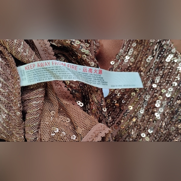 Free People Sunset Rose Bodysuit NWT Strappy Shimmer & Shine Women's Sz XS - Picture 15 of 16